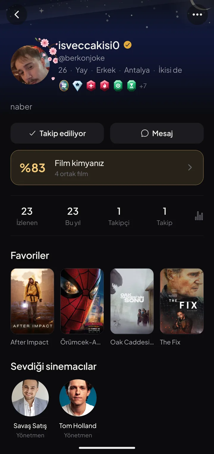 Profil ekranı